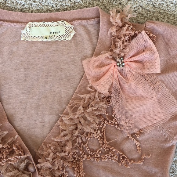 A’reve blush colored cardigan sweater - Picture 2 of 3